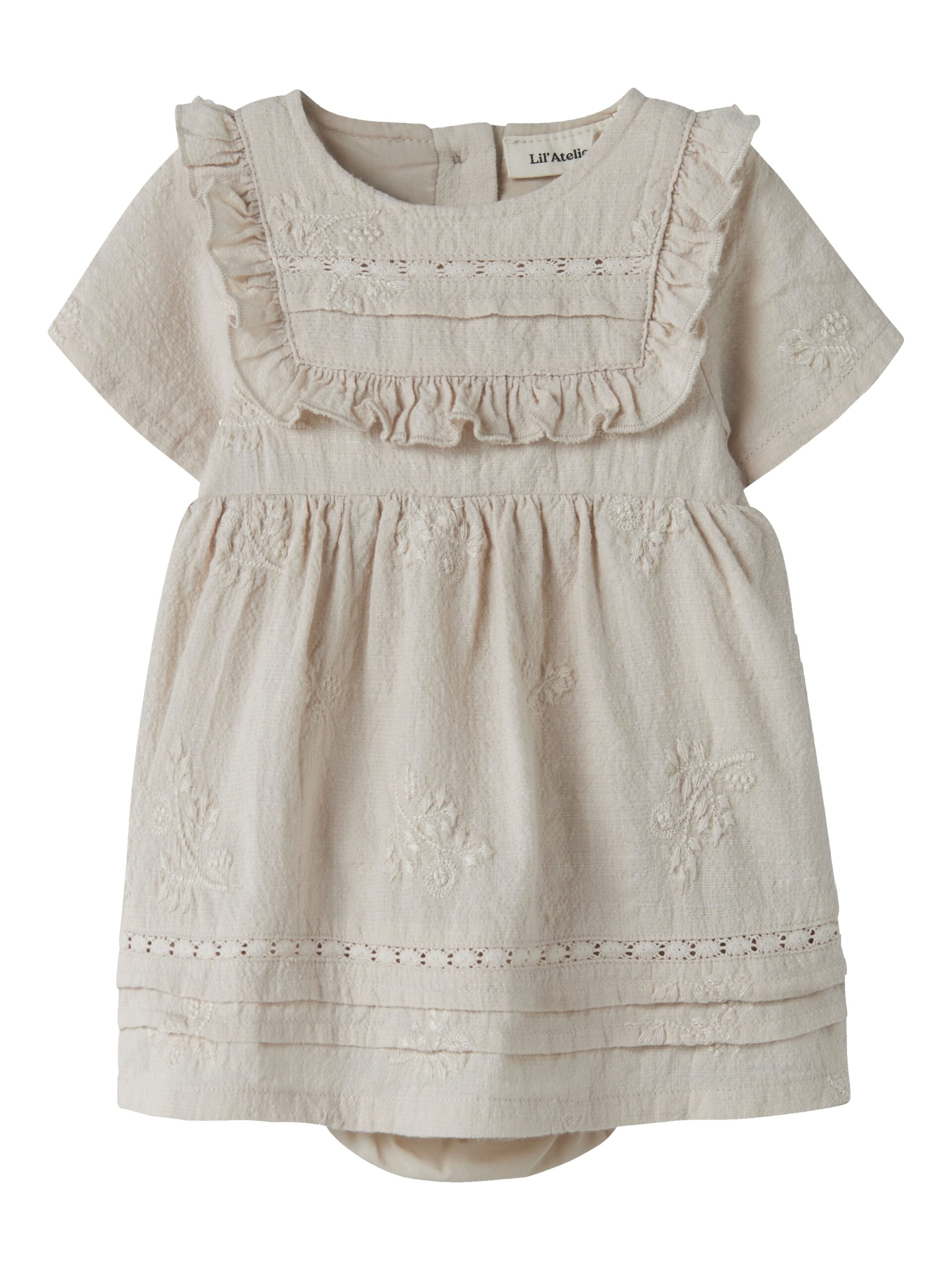 Lil Atelier Feronia Ss Loose Body Dress Pumice Stone 68 Cm