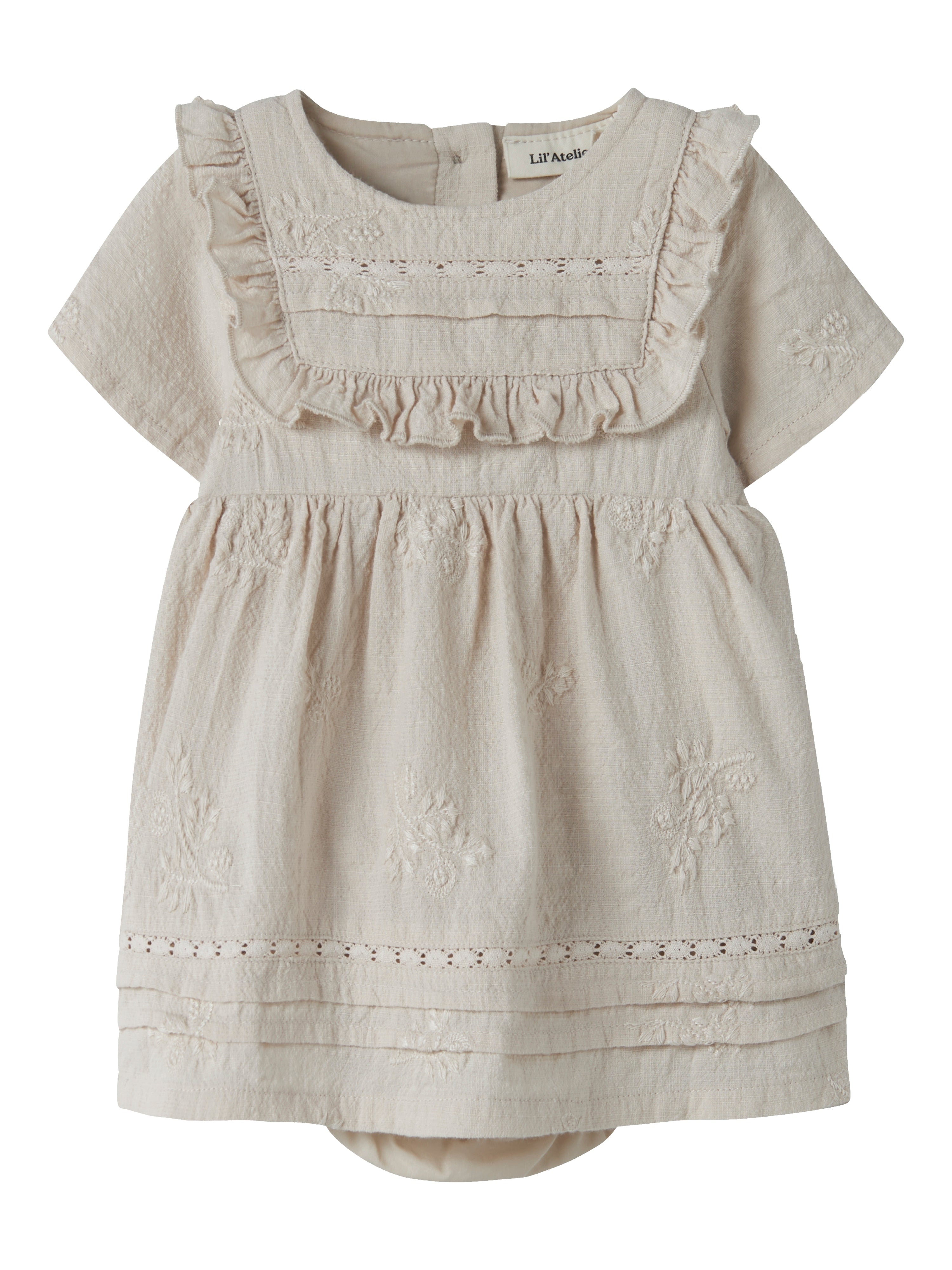 Lil Atelier Feronia Ss Loose Body Dress Pumice Stone 68 Cm