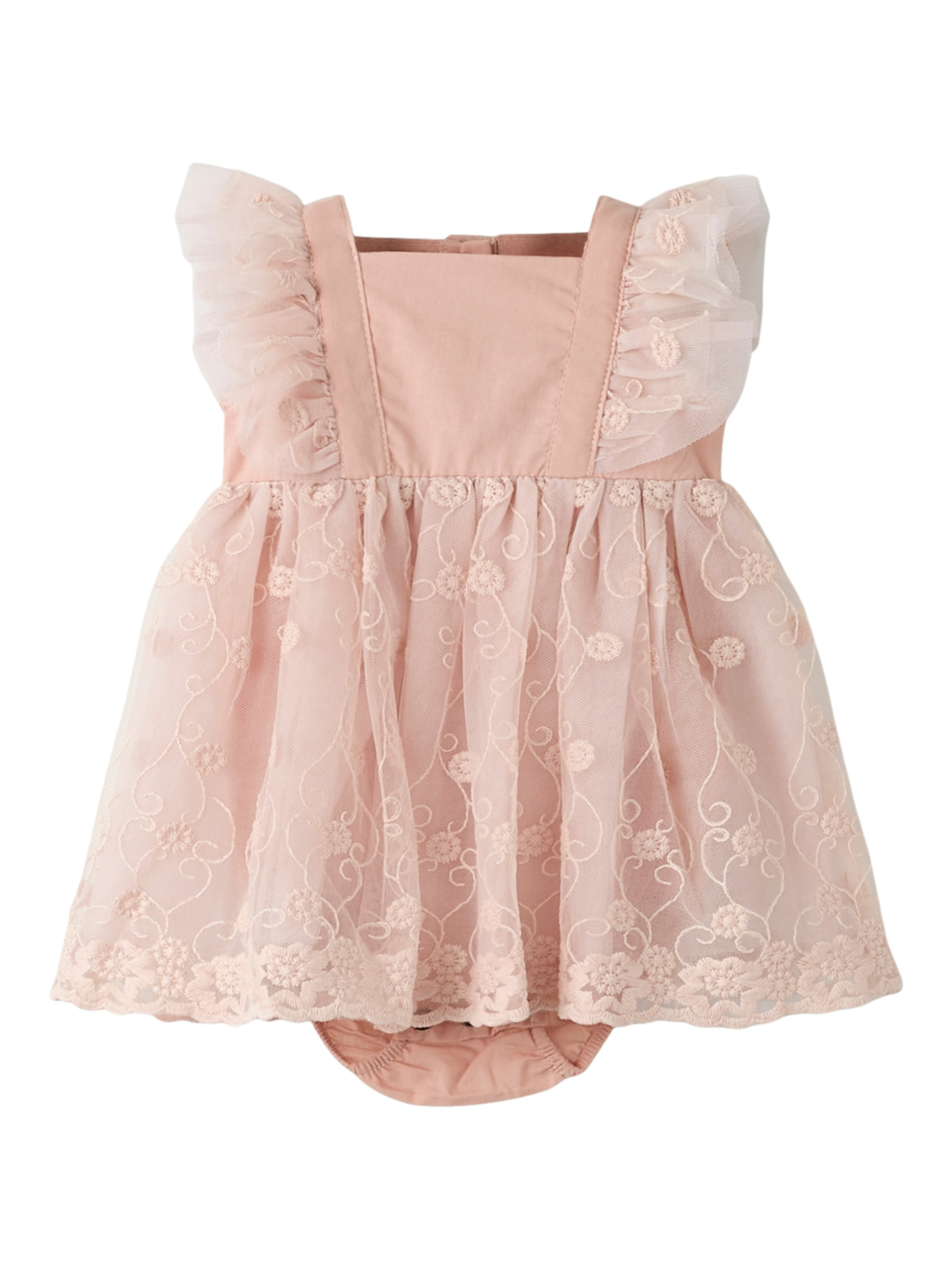 Lil Atelier Feya Tulle Body Dress Peach Whip 68 Cm