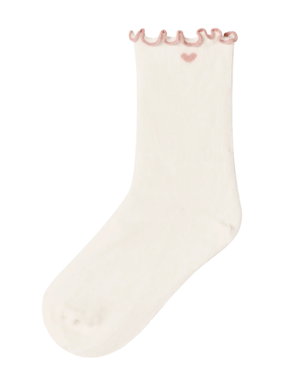 Lil Atelier Fiducia Socks Coconut Milk Misty Rose 19 21