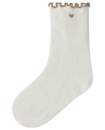 Lil Atelier Fiducia Socks Coconut Milk Oxford Tan 19 21