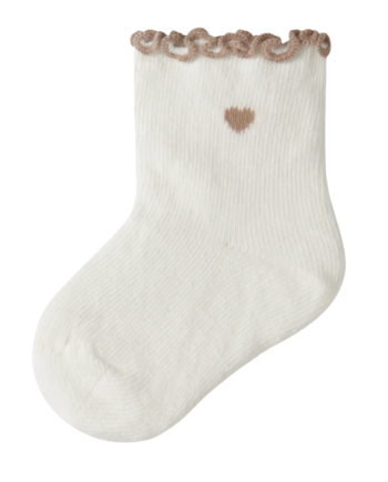 Lil Atelier Fiducia Socks Coconut Milk Oxford Tan 50 56