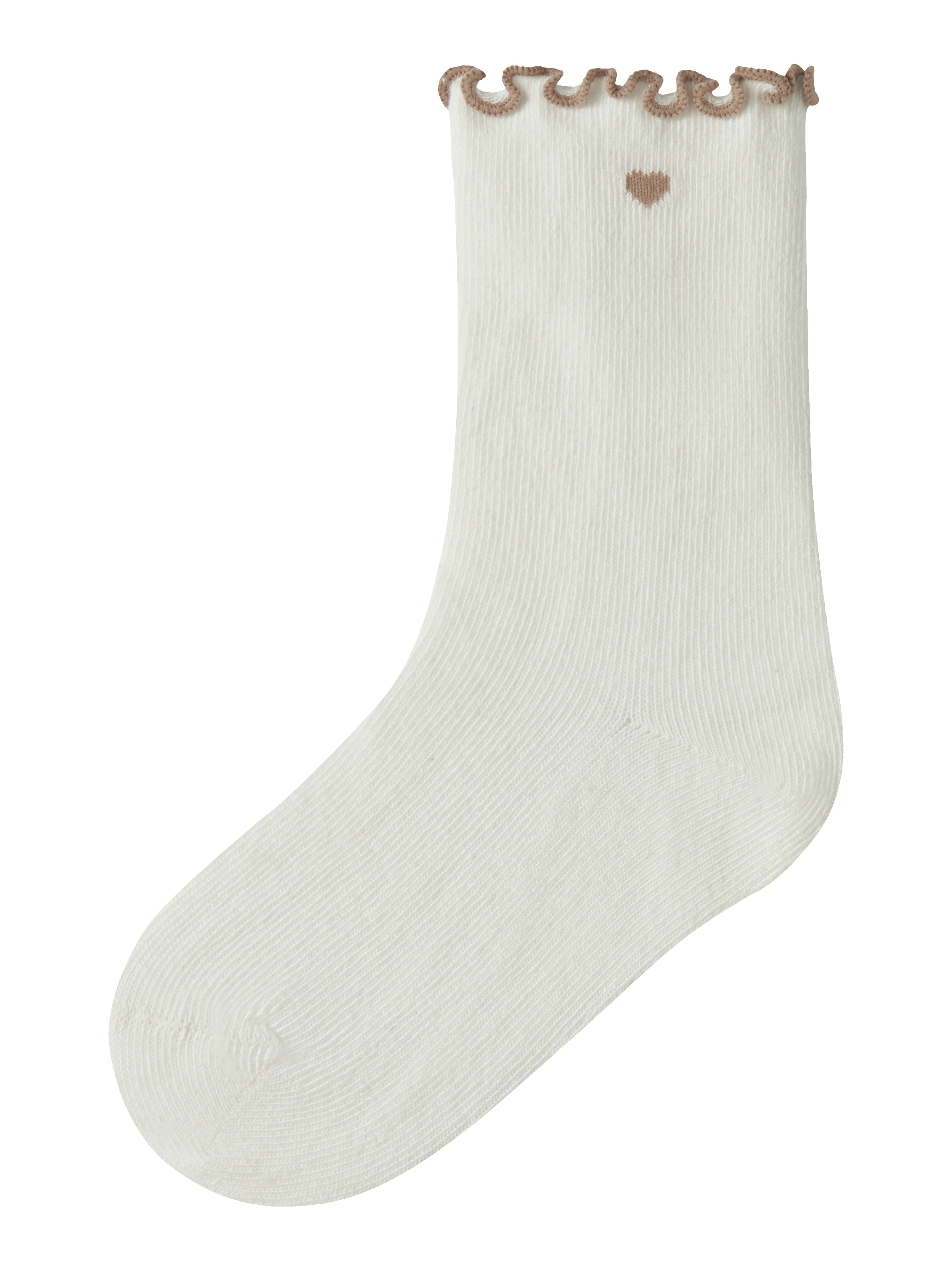 Lil Atelier Fiducia Socks Coconut Milk Oxford Tan 19 21