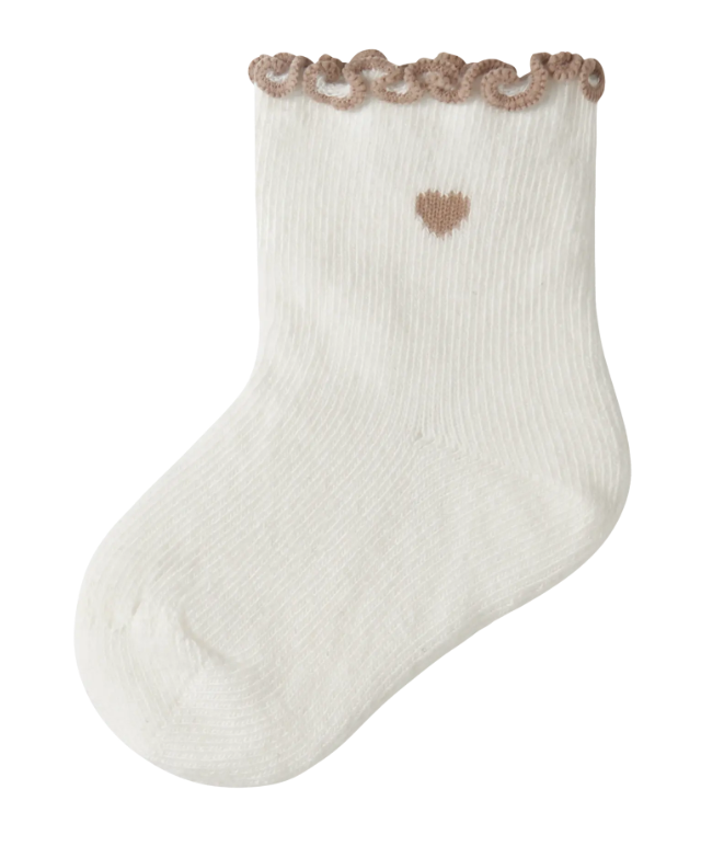 Lil Atelier Fiducia Socks Coconut Milk Oxford Tan 50 56