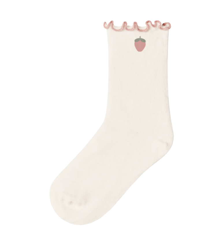 Lil Atelier Fiducia Socks Coconut Milk Strawberry 19 21