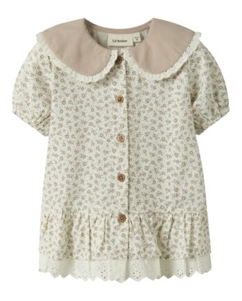Lil Atelier Fjola Ss Loose Shirt  Coconut Milk 92 Cm