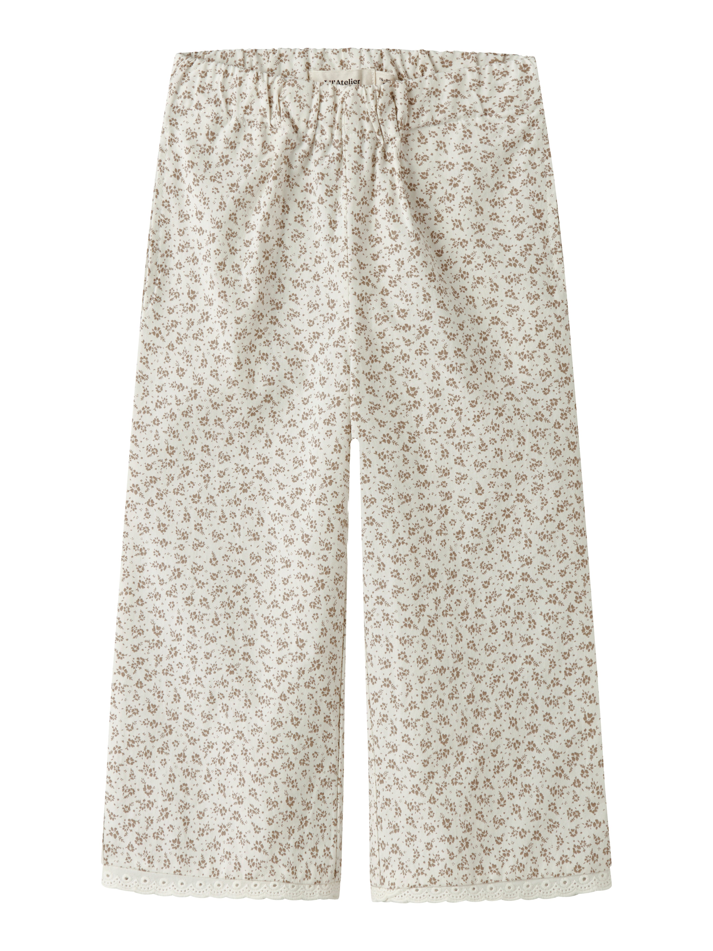 Lil Atelier Fjola Wide Ancle Pants Coconut Milk 92 Cm
