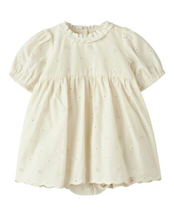 Lil Atelier Flores Ss Body Dress Coconut Milk 68 Cm