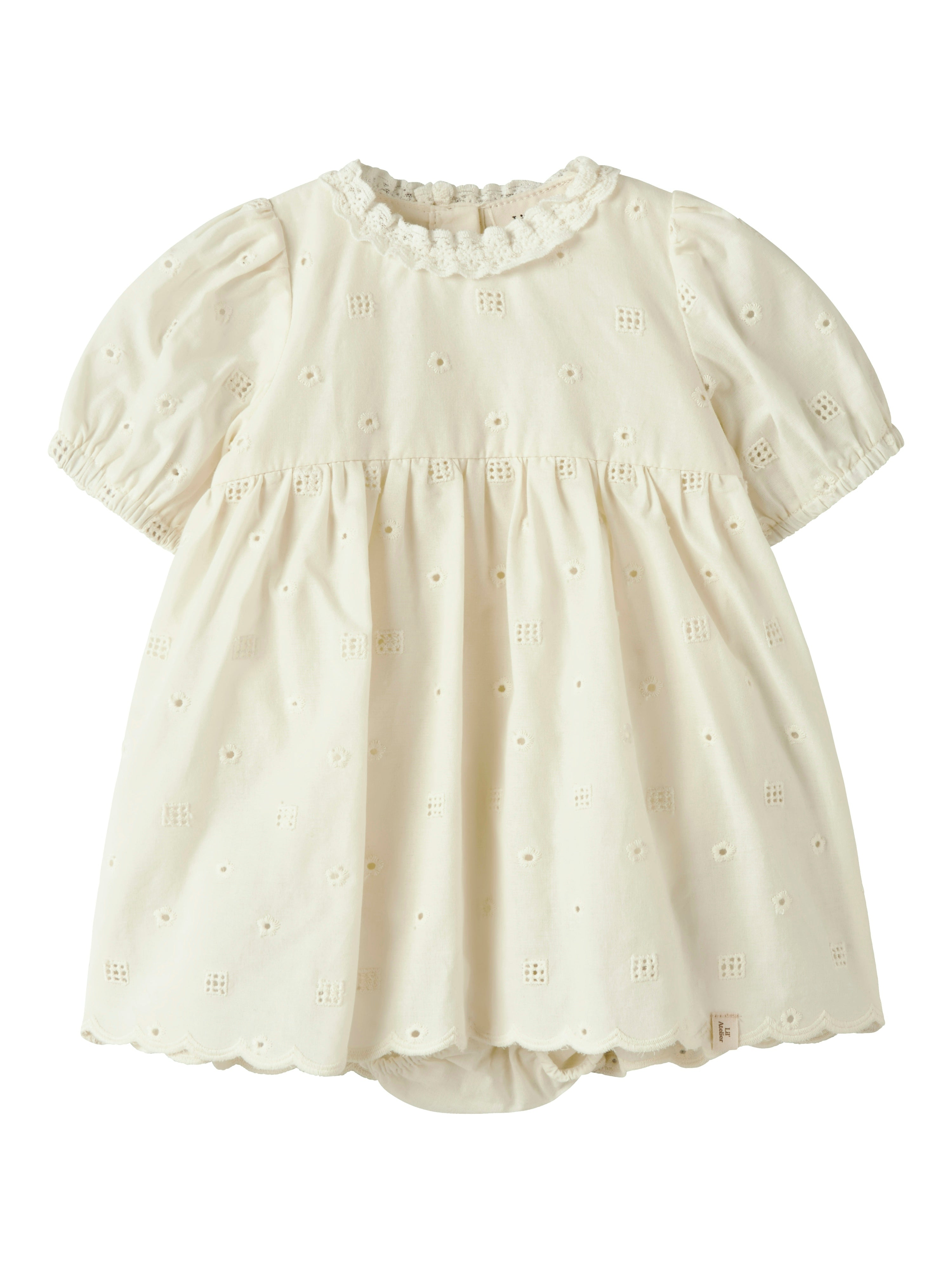 Lil Atelier Flores Ss Body Dress Coconut Milk 68 Cm