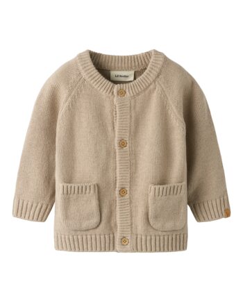 Lil Atelier Fogon Ls Knit Cardigan Oxford Tan 56 Cm