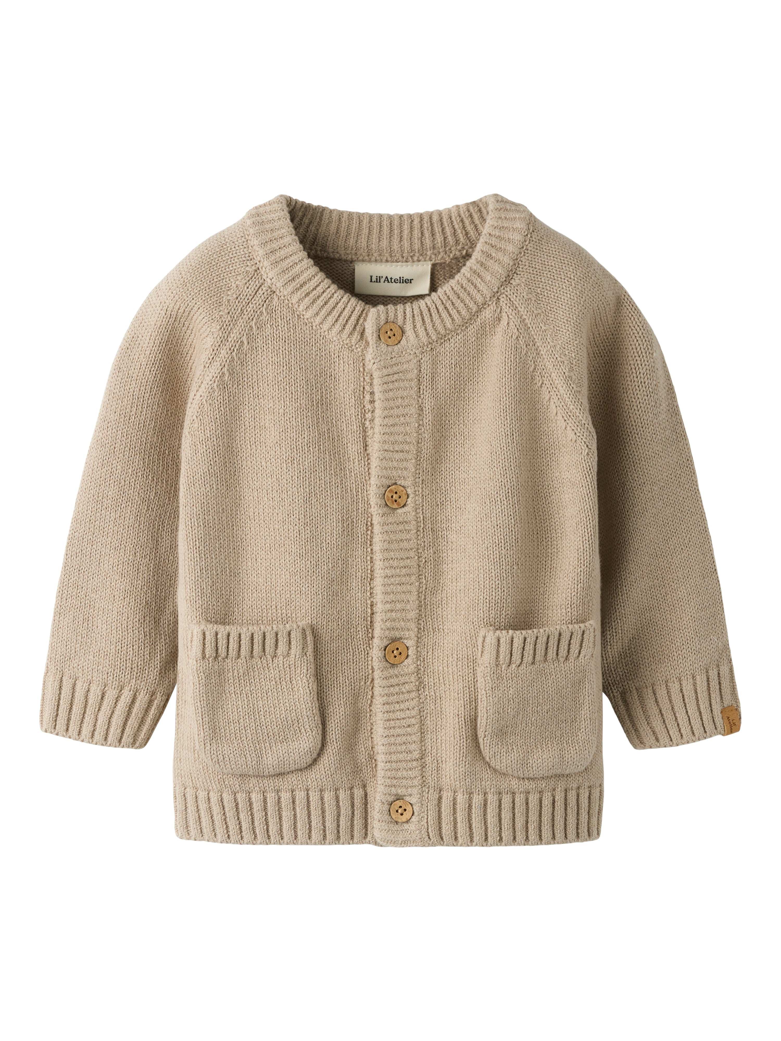 Lil Atelier Fogon Ls Knit Cardigan Oxford Tan 56 Cm