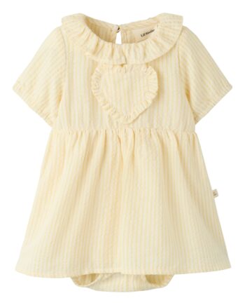 Lil Atelier Folly Ss Body Dress Coconut Milk Sahara  Sun 56 Cm