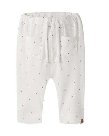 Lil Atelier Gago Kem Loose Pants Coconut Milk Dot 56 Cm