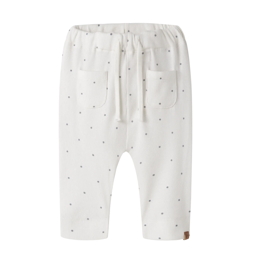 Lil Atelier Gago Kem Loose Pants Coconut Milk Dot 56 Cm