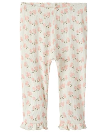 Lil Atelier Gago Kny Slim Leggings Coconut Milk Hydrangea 56 Cm