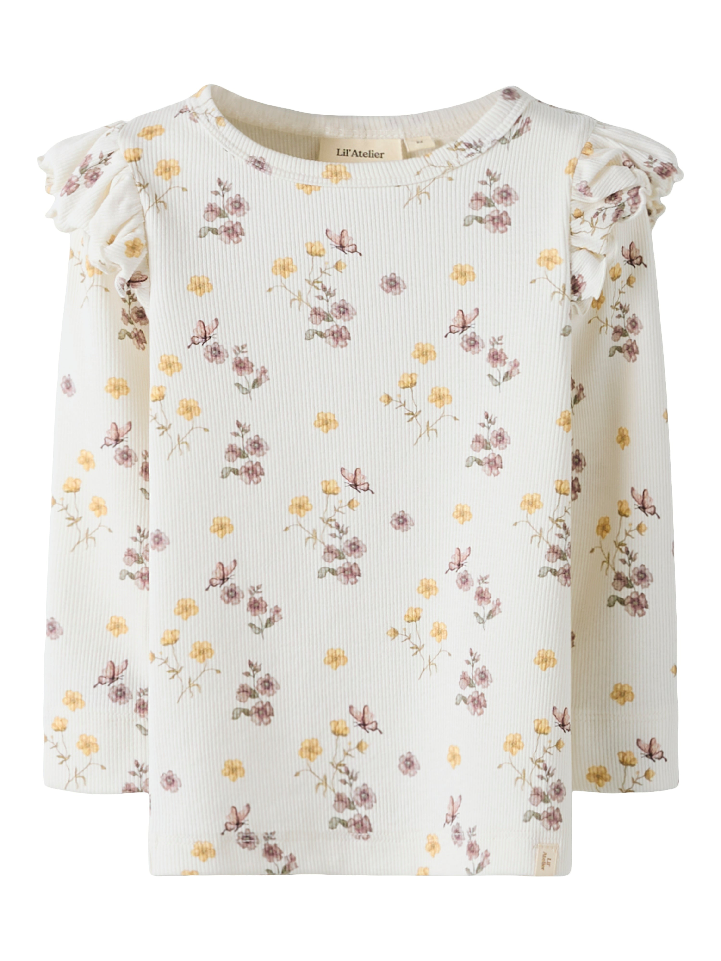 Lil Atelier Gavo Eko Slim Top Noos Coconut Milk Flower Mix 92 Cm