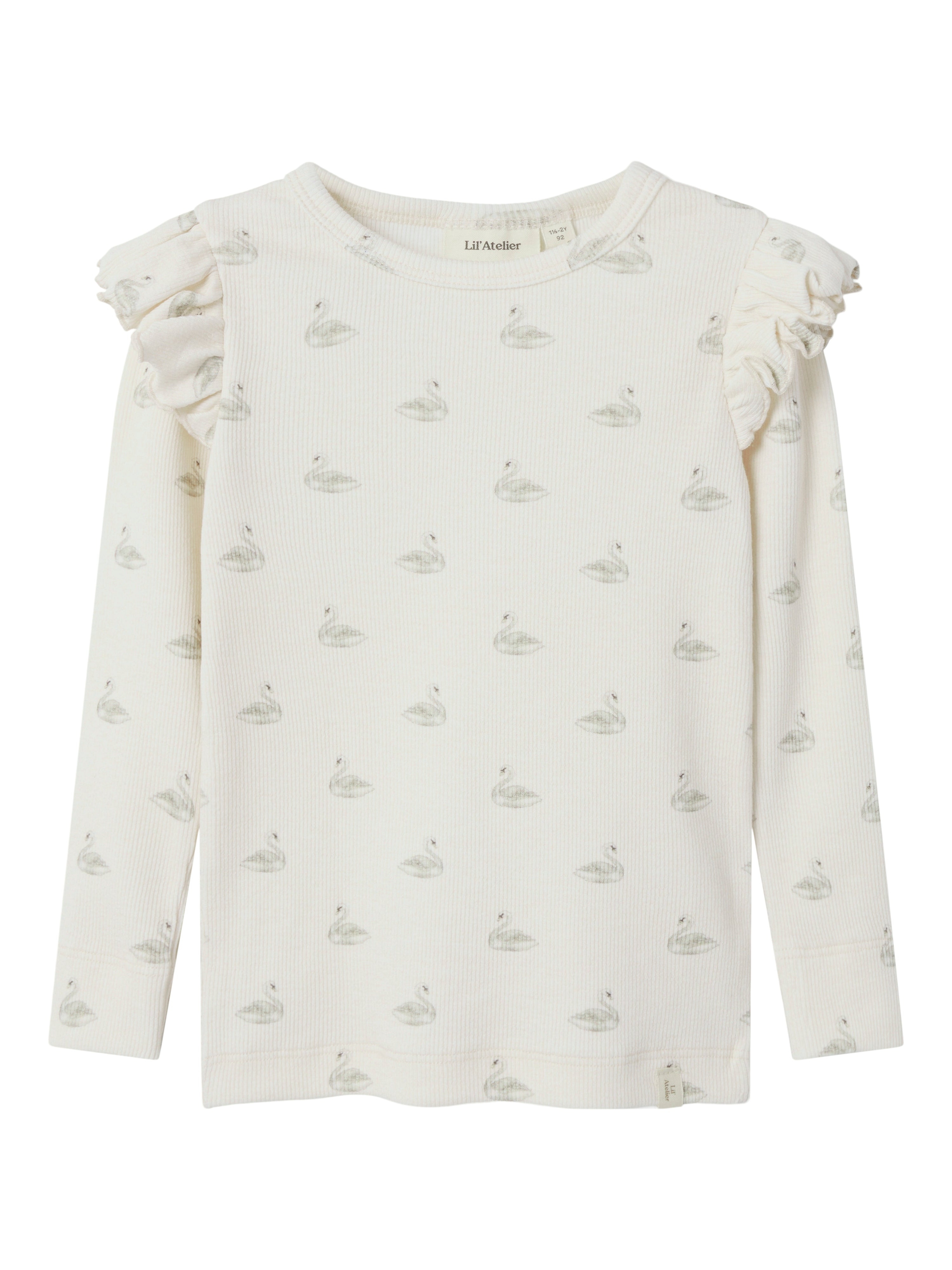 Lil Atelier Gavo Eko Slim Top Noos Pastel Parchment Swan 92 Cm