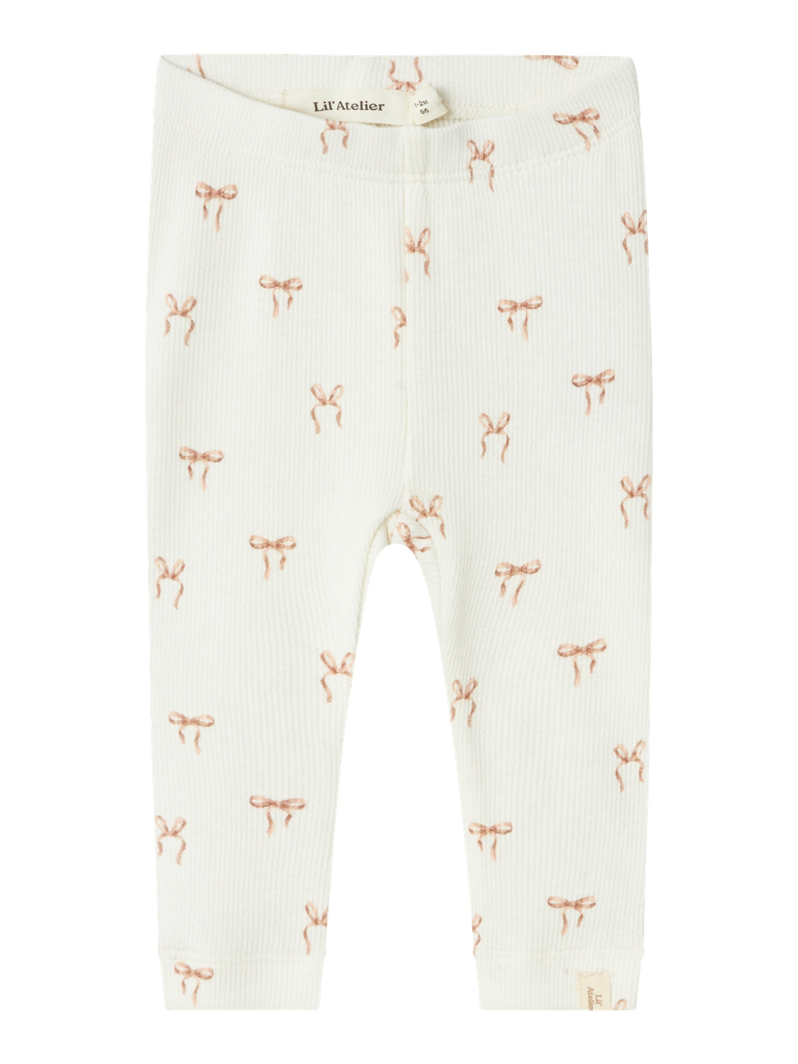 Lil Atelier Gavo Elf Slim Leggings Med Sløjfer Coconut Milk 56 Cm