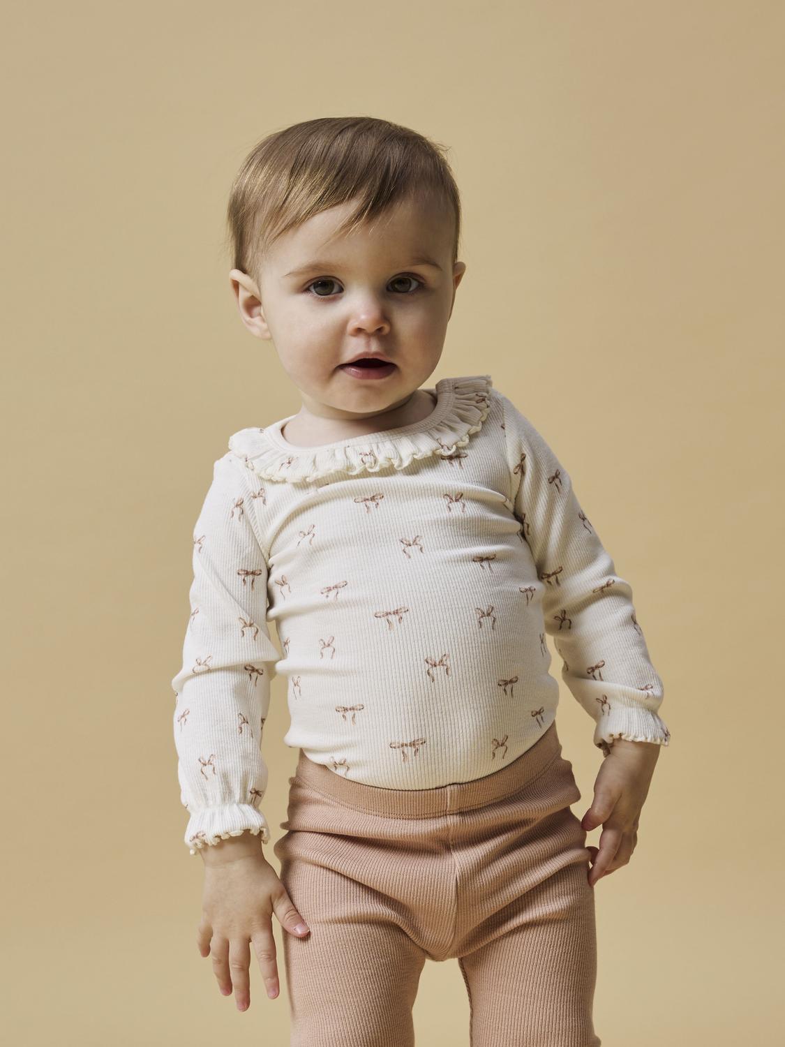 Lil Atelier Gavo Ema Body Med Sløjfer Coconut Milk 56 Cm