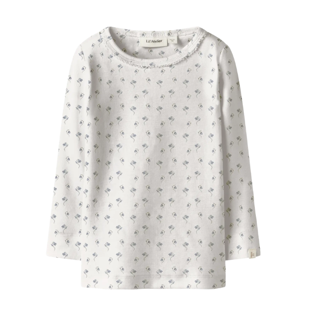 Lil Atelier Gayo Sag Ls Slim Top Coconut Milk Bell Flower 92 Cm