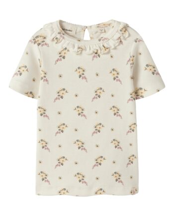 Lil Atelier Gayo Ser Ss Top Coconut Milk Flower 92 Cm