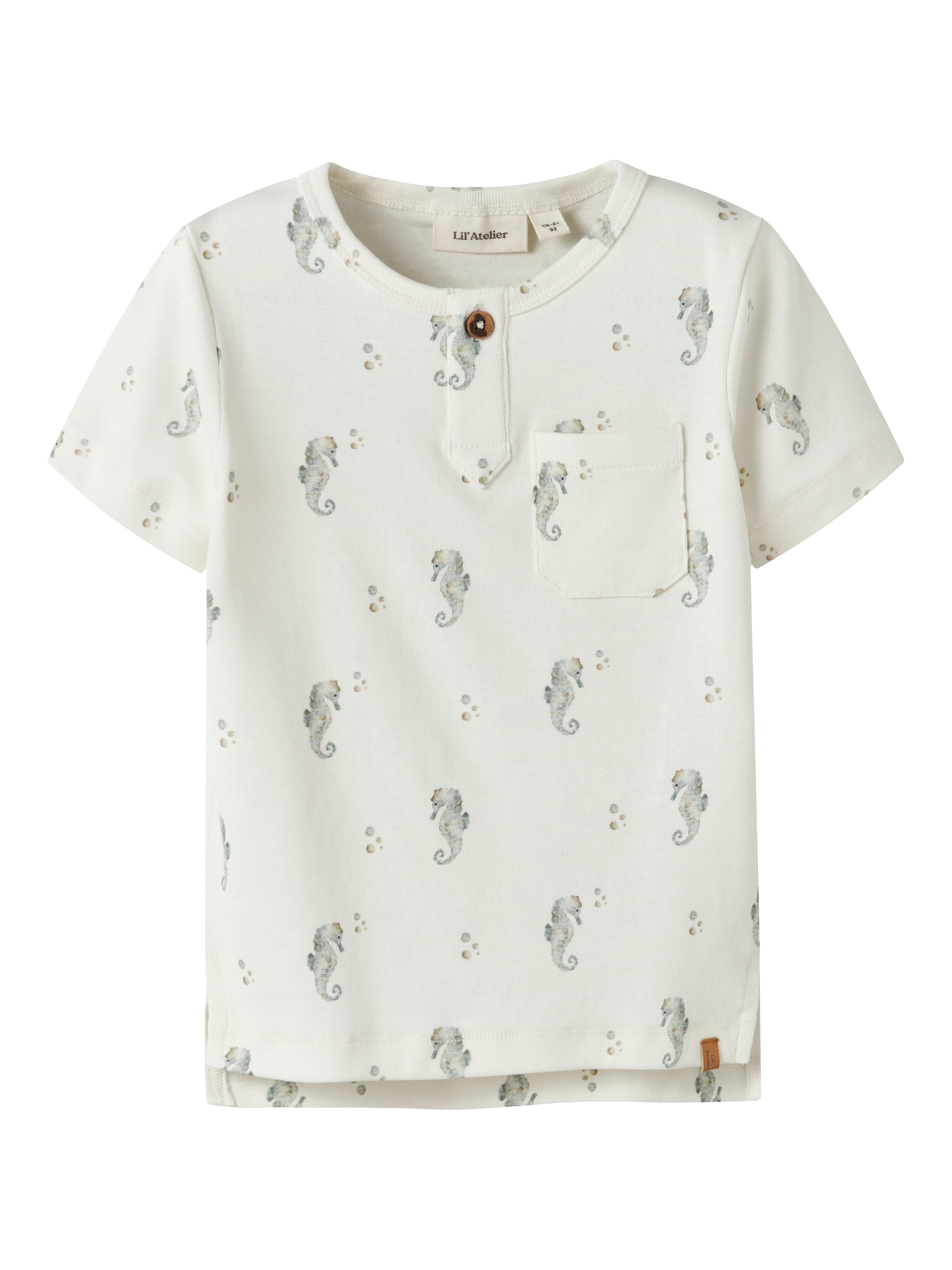 Lil Atelier Gayo Sik Ss Slim Top Coconut Milk Seahorse 92 Cm