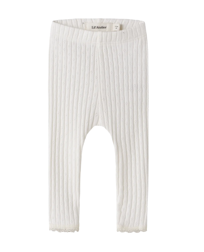 Lil Atelier Haldis Slim Leggings Coconut Milk 56 Cm