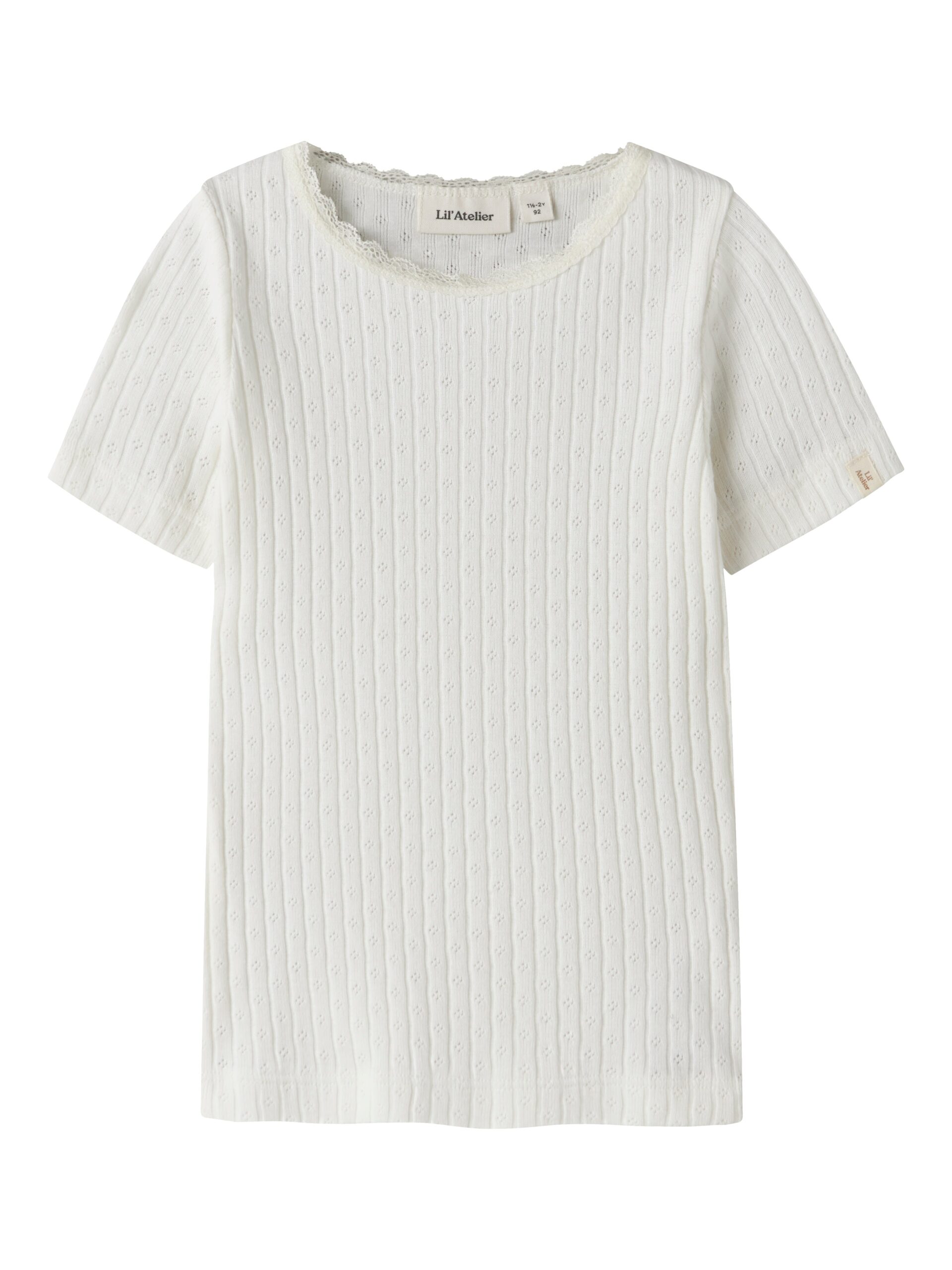 Lil Atelier Haldis Ss Slim Top Coconut Milk 92 Cm