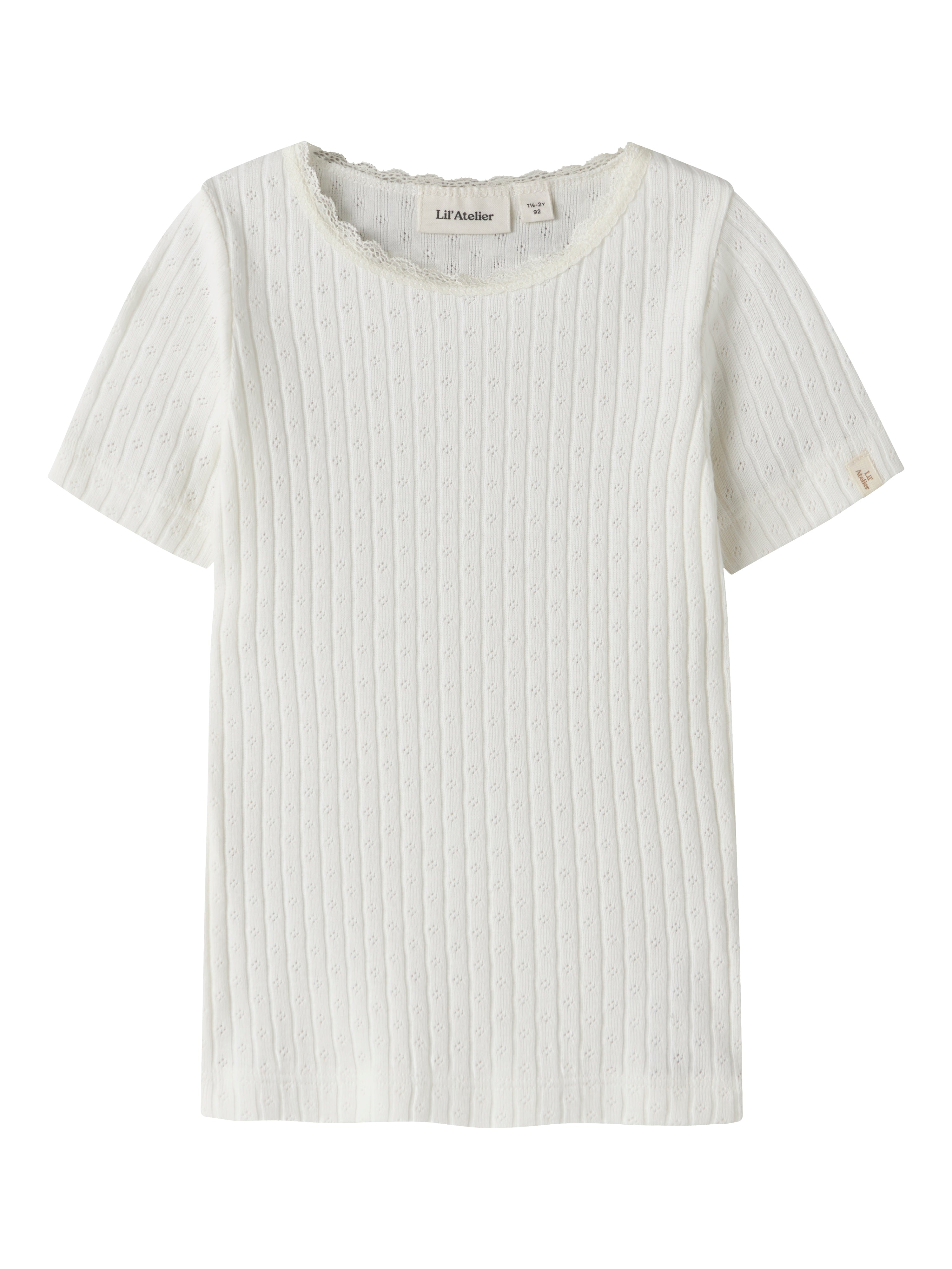 Lil Atelier Haldis Ss Slim Top Coconut Milk 92 Cm