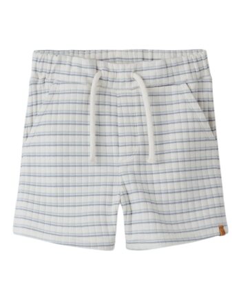 Lil Atelier Haldur Loose Shorts Coconut Milk Dusty Blue 92 Cm