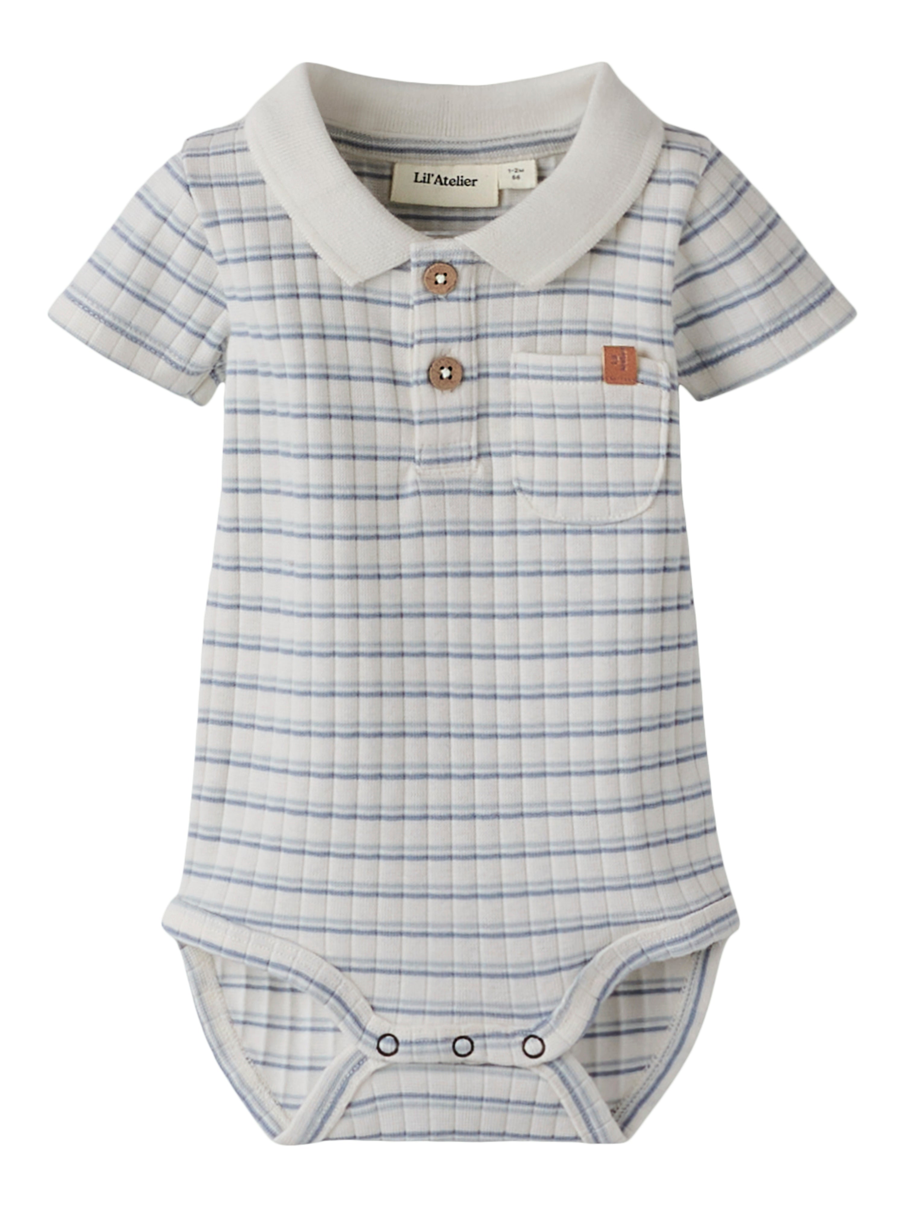 Lil Atelier Haldur Ss Slim Body Coconut Milk Dusty Blue 56 Cm