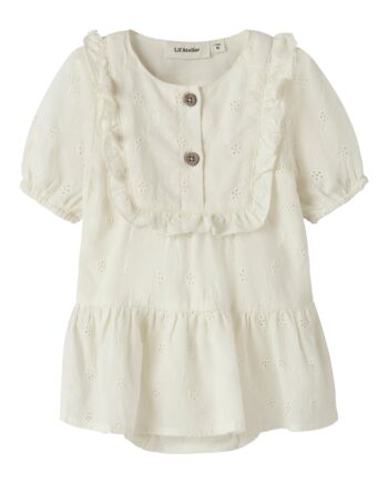 Lil Atelier Hosa Ss Loose Body Dress Coconut Milk 56 Cm