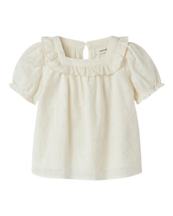 Lil Atelier Hosa Ss Loose Shirt Coconut Milk 92 Cm