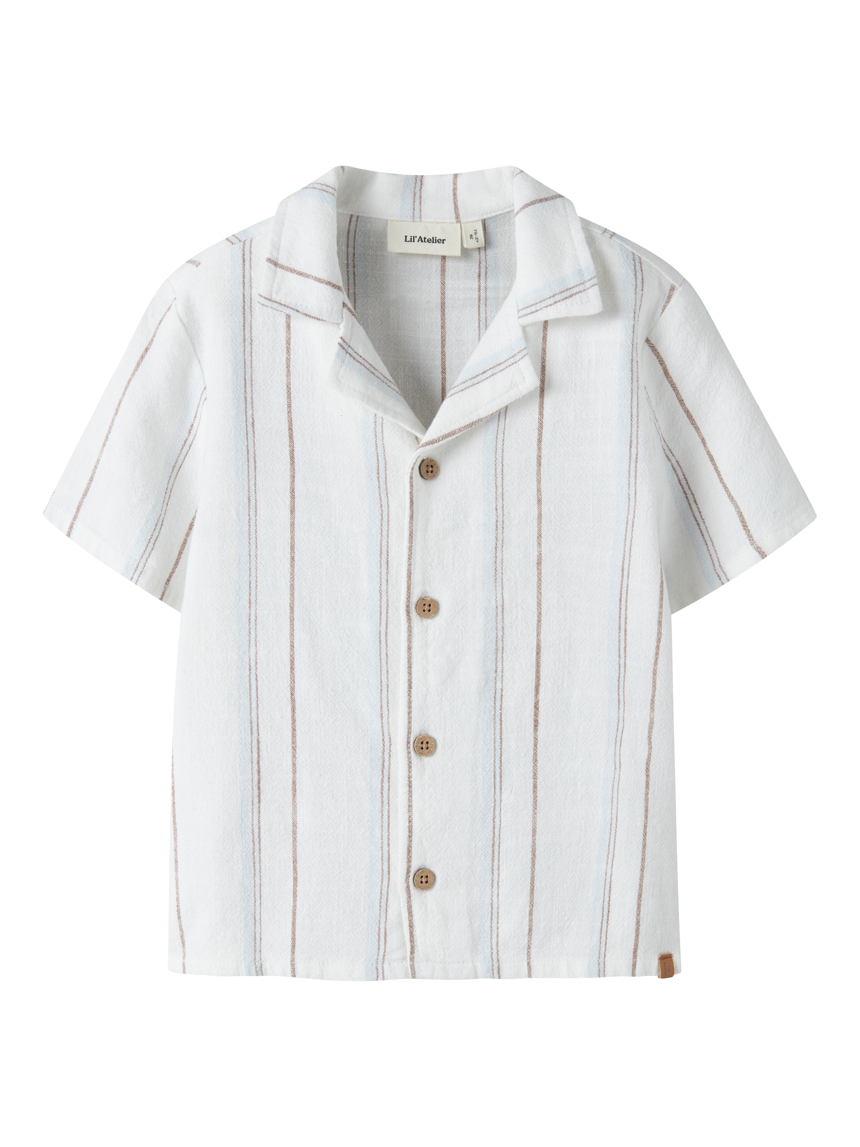 Lil Atelier Jeran Ss Loose Shirt Coconut Milk 92 Cm