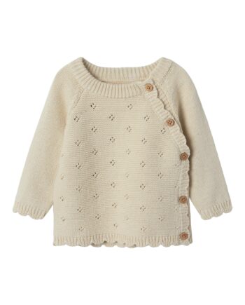 Lil Atelier Laguna Wrap Knit Cardigan Turtledove 56 Cm
