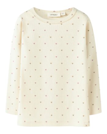 Lil Atelier Lalo Tig Ls Slim Top Turtledove Heart 92 Cm