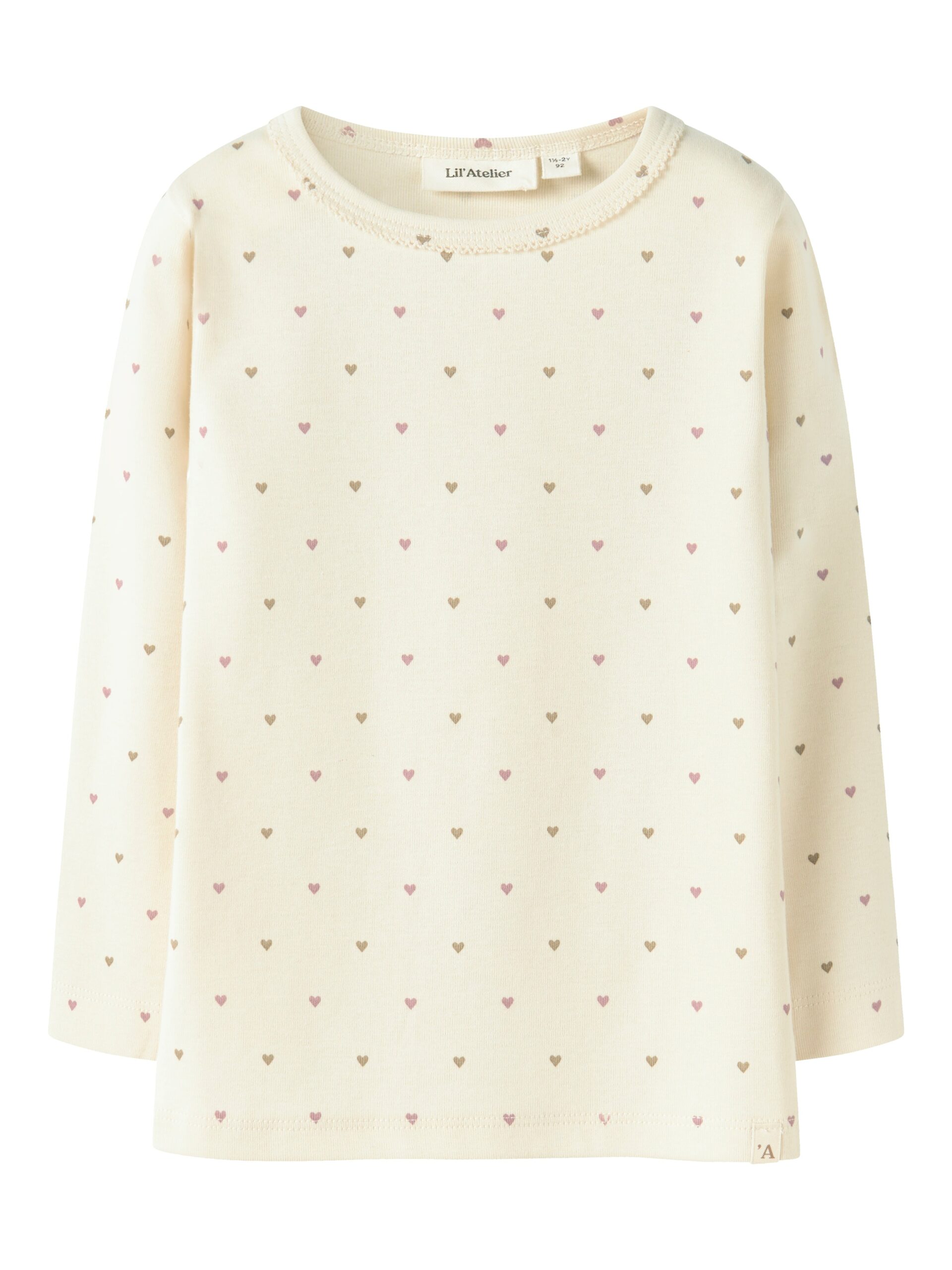 Lil Atelier Lalo Tig Ls Slim Top Turtledove Heart 92 Cm