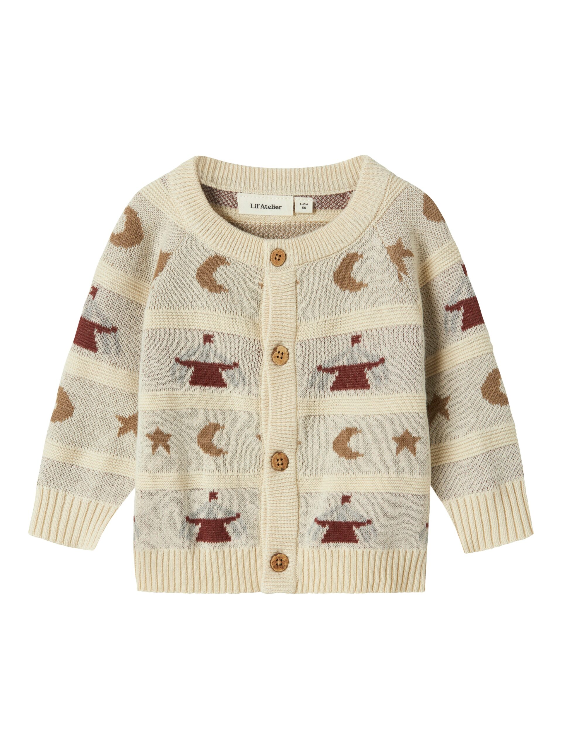 Lil Atelier Lamai Knit Cardigan Turtledove 56 Cm