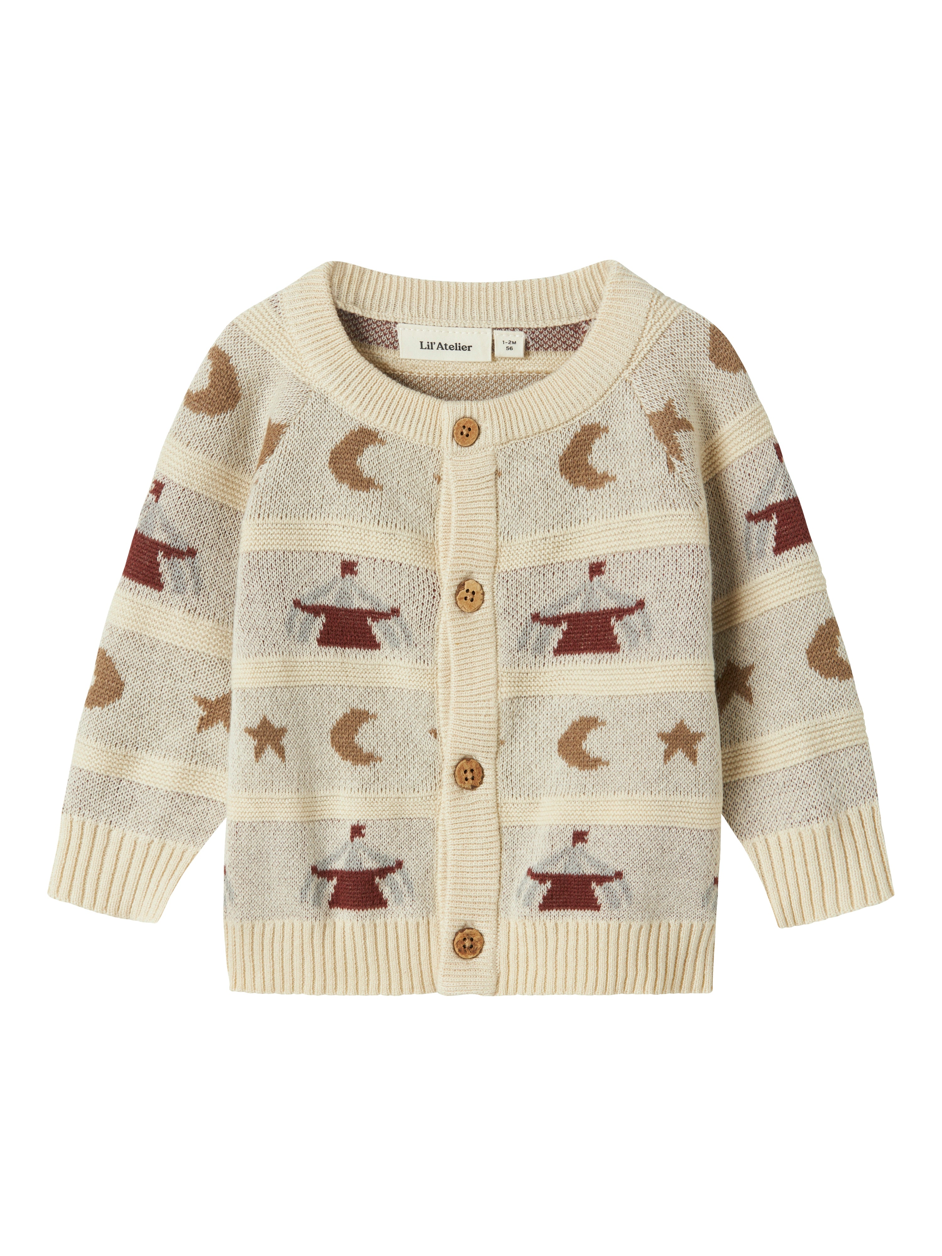Lil Atelier Lamai Knit Cardigan Turtledove 56 Cm