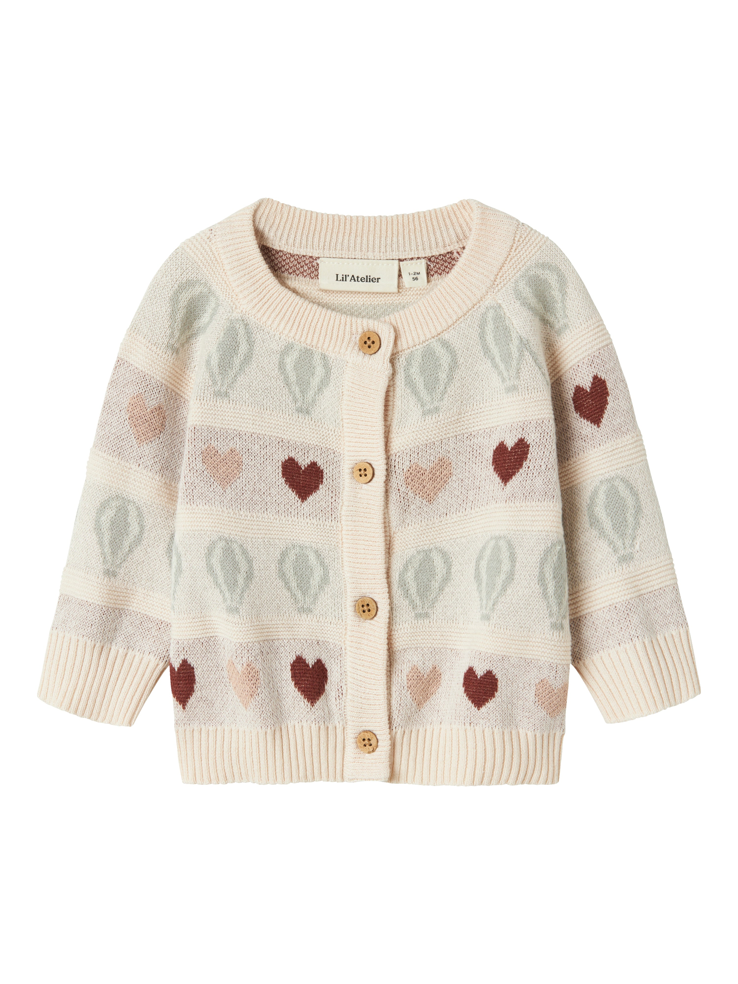 Lil Atelier Lamai Kny Knit Cardigan Pastel Parchment 56 Cm