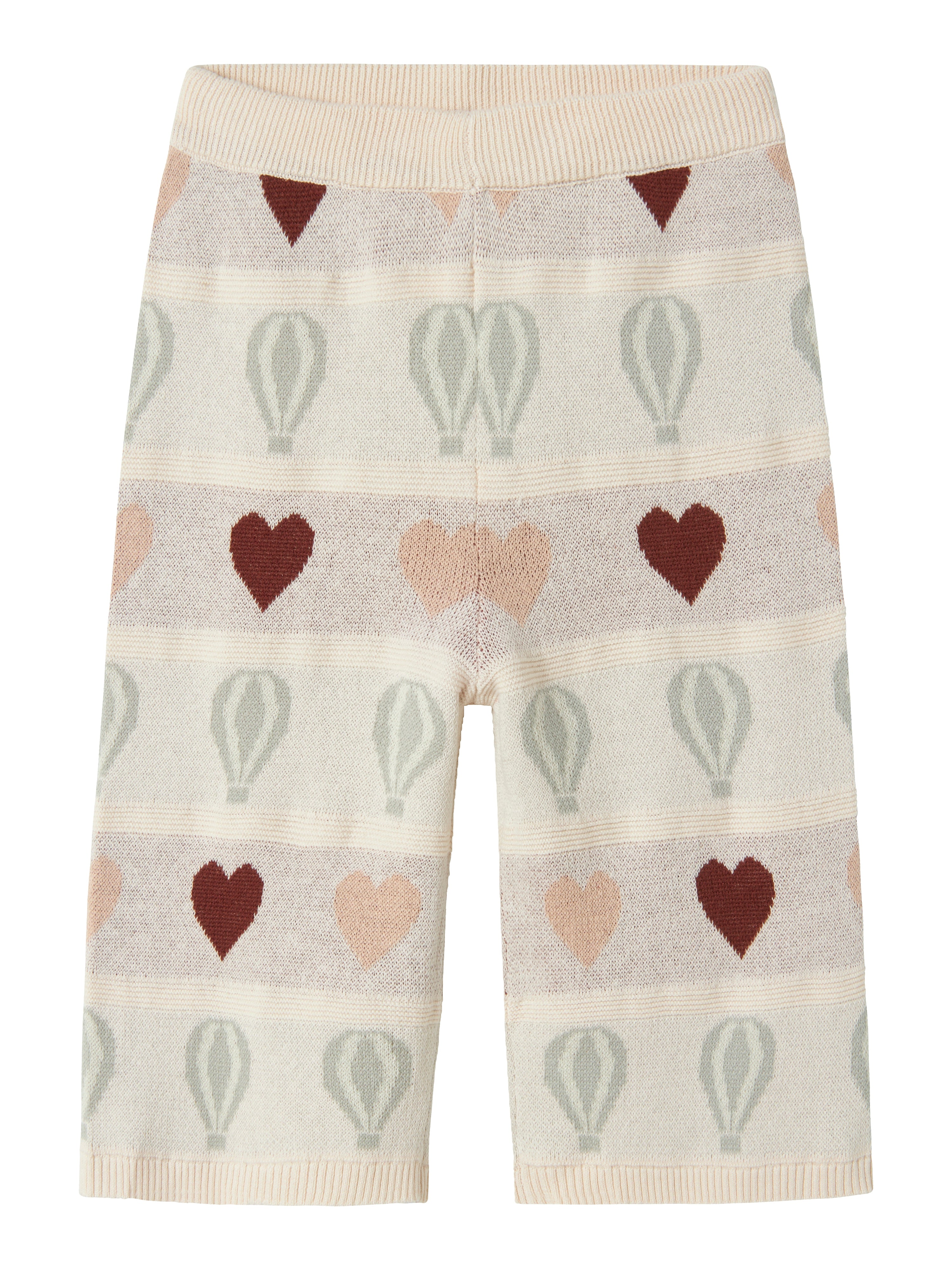 Lil Atelier Lamai Wide Knit Ancle Pants Pastel Parchment 92 Cm