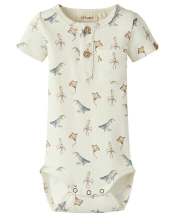 Lil Atelier Lavo Esi Ss Slim Body Coconut Milk Sea Animals 56 Cm