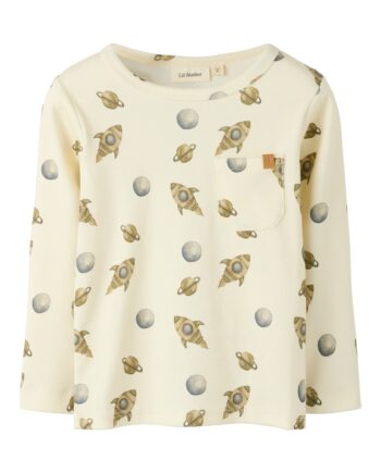Lil Atelier Layo Geo Ls Slim Top Turtledove Space 92 Cm