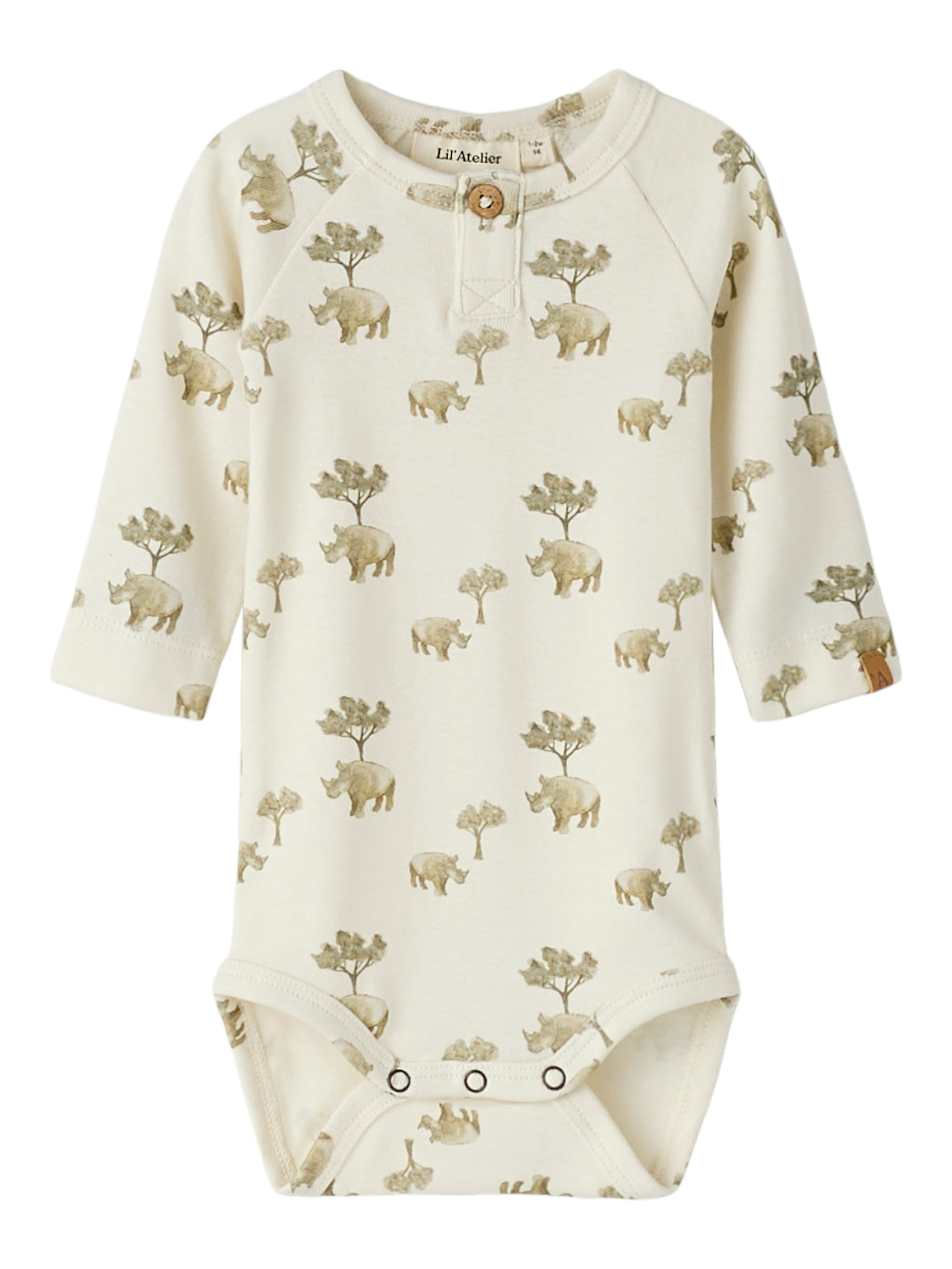 Lil Atelier Layo Ls Slim Body Coconut Milk Rhino 56 Cm