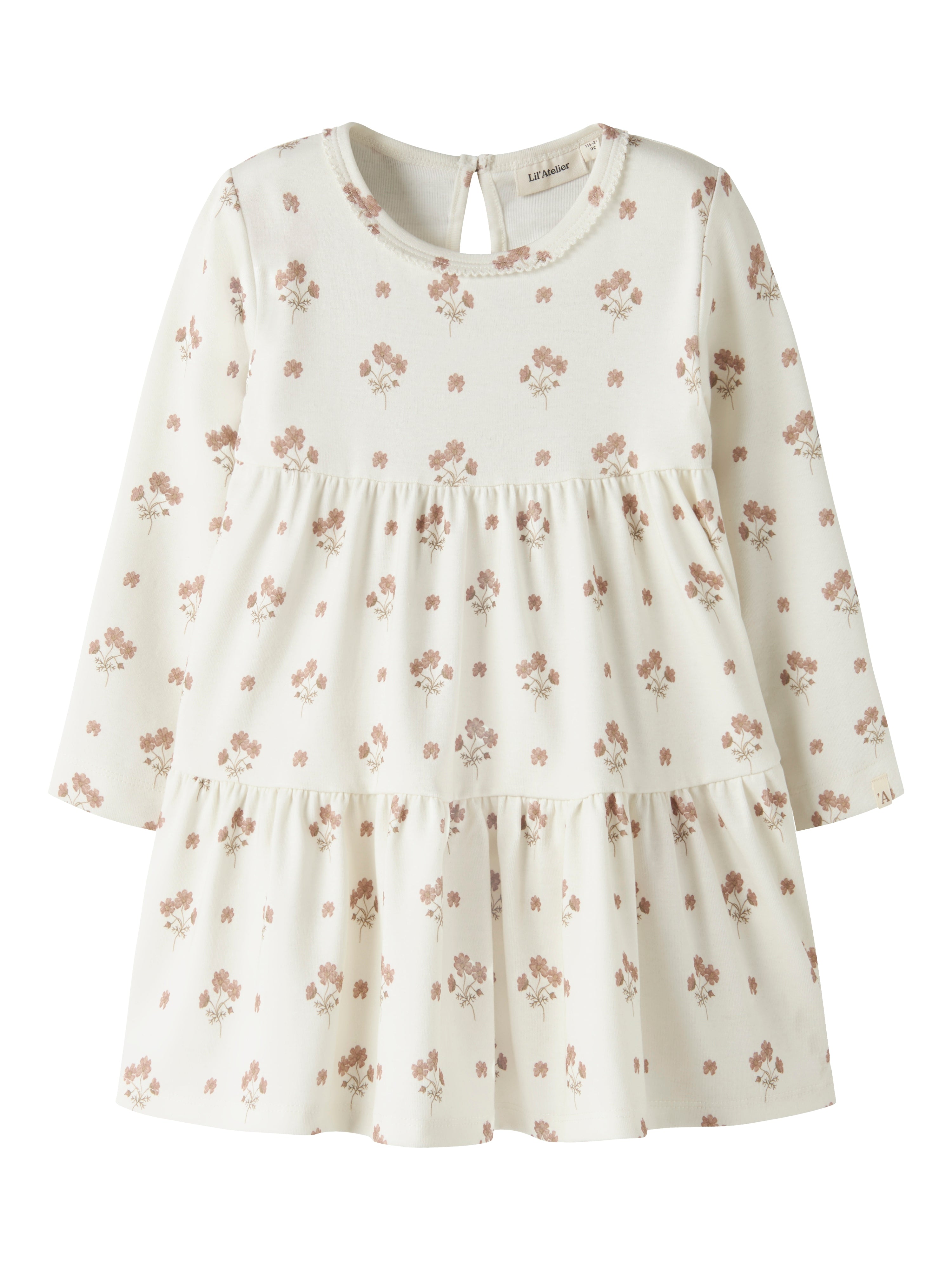 Lil Atelier Layo Sif Ls Dress Coconut Milk Flower Pink 92 Cm