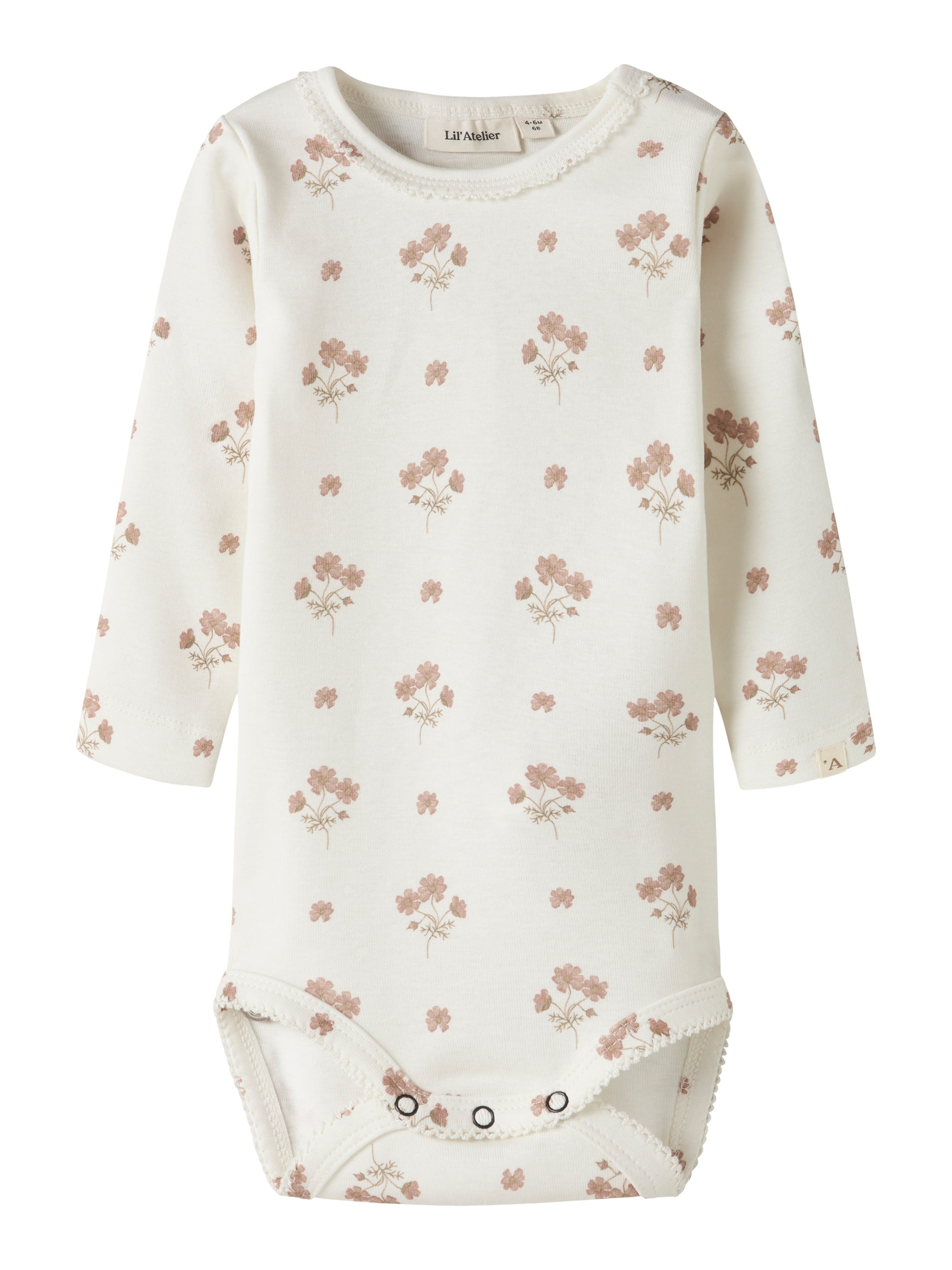 Lil Atelier Layo Sig Ls Slim Body Coconut Milk Flower Pink 56 Cm