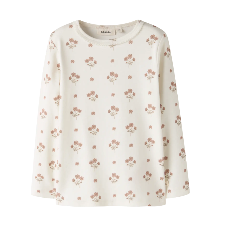 Lil Atelier Layo Sig Ls Slim Top Coconut Milk Pink 92 Cm