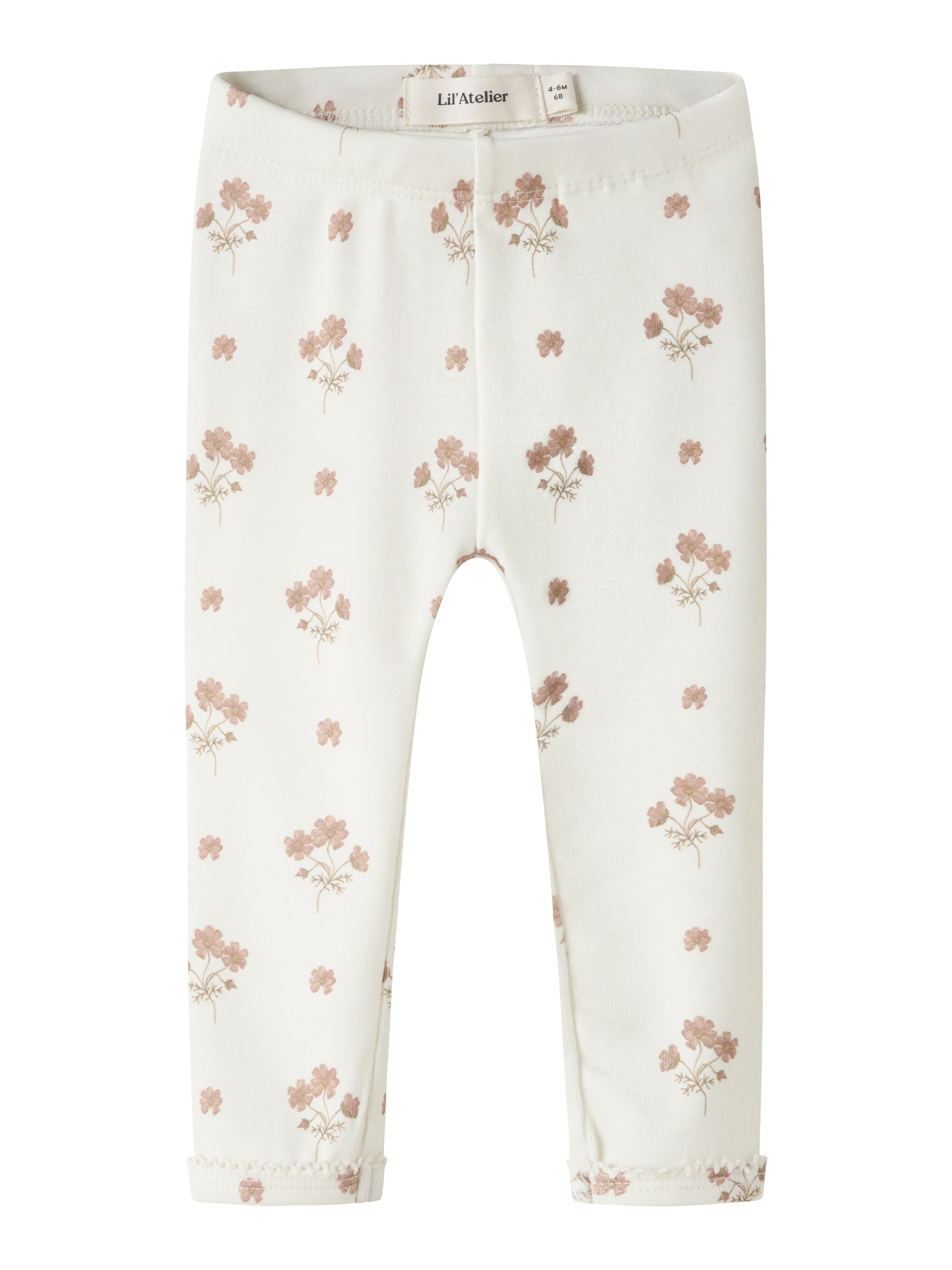 Lil Atelier Layo Sin Leggings Coconut Milk Flower Pink 56 Cm
