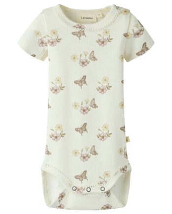 Lil Atelier Layo Sna Ss Slim Body Coconut Milk Flower 56 Cm
