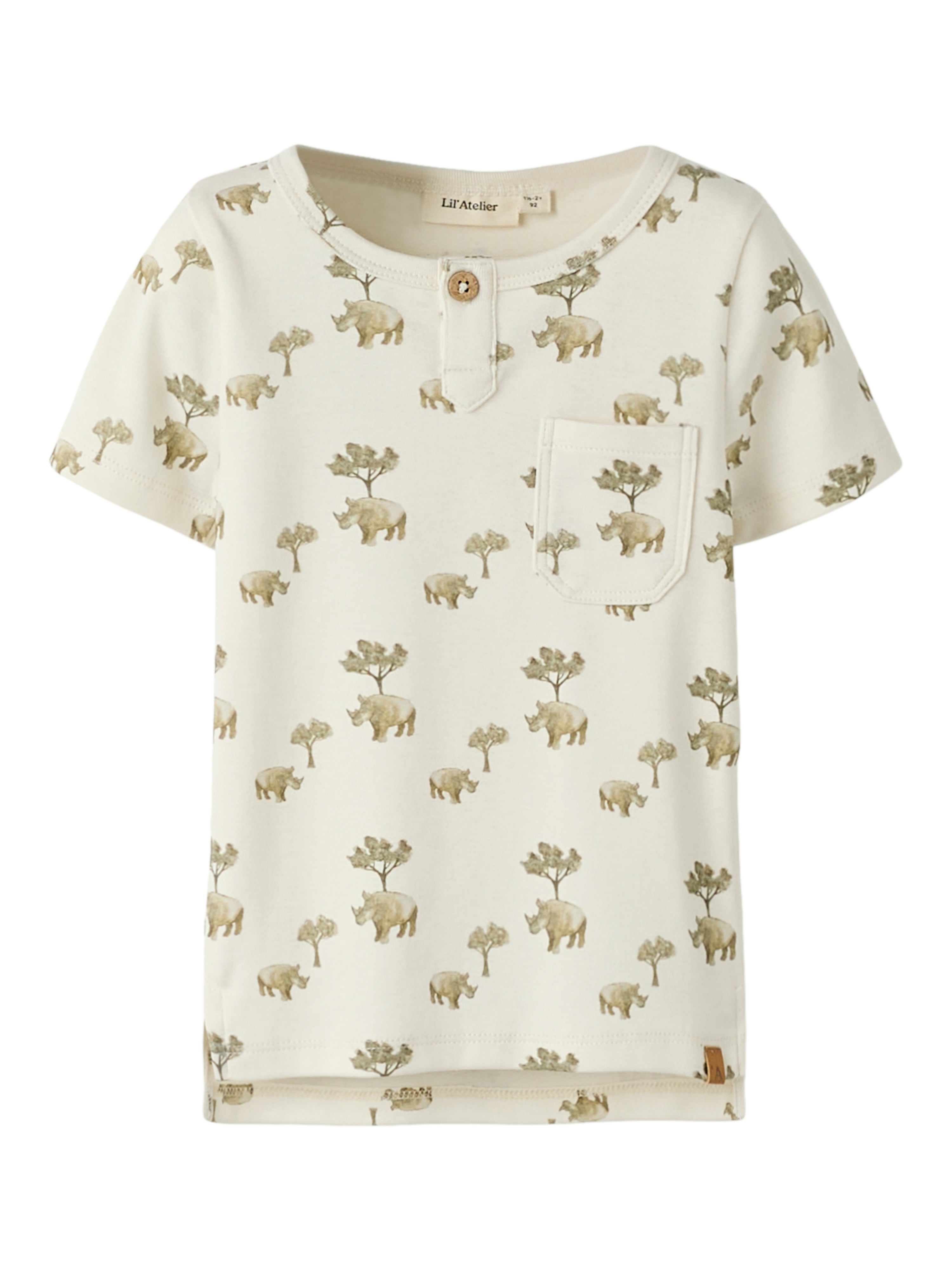 Lil Atelier Layo Ss Slim Top Coconut Milk Rhino 92 Cm